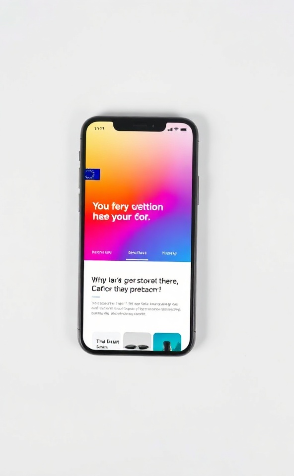 KleurFlow mobile preview showing a generated gradient applied to a mobile app interface with smooth color transitions